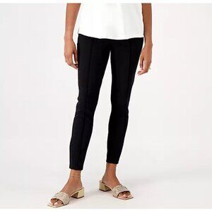 Denim & Co. Black Knit Easy Flex Twill Pull On Front Seam Jegging Size 2X